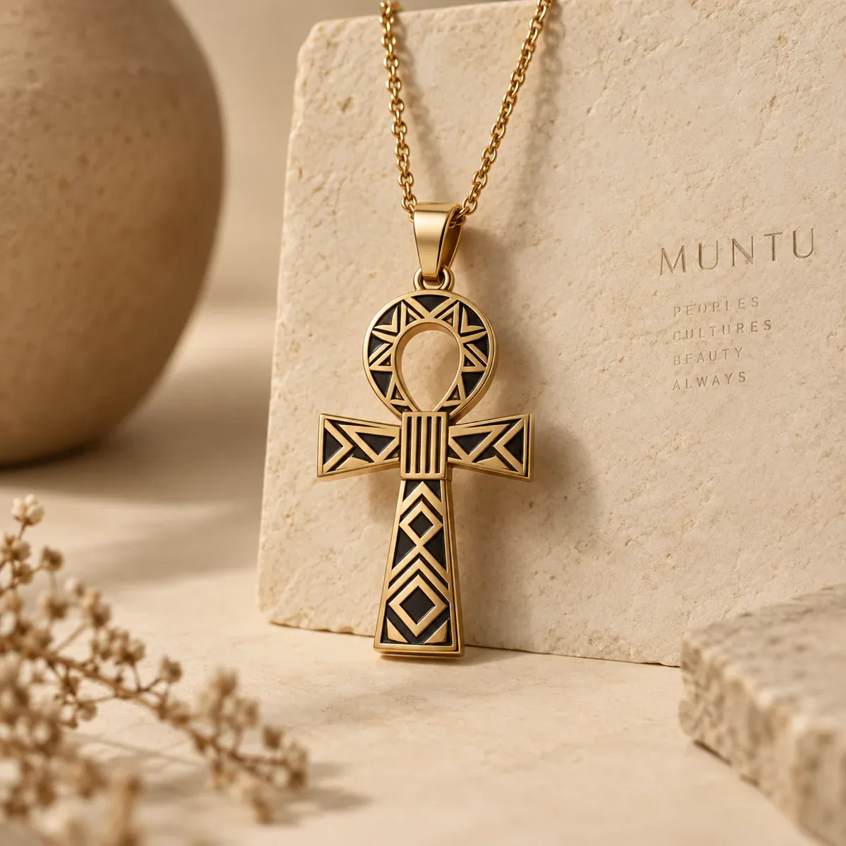 Pendentif ankh doré