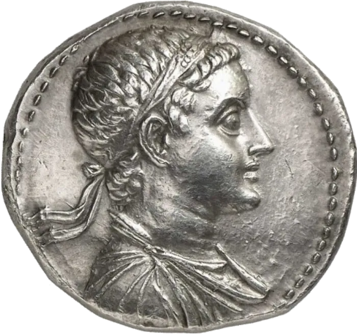 Monnaie antique représentant Ptolémée V